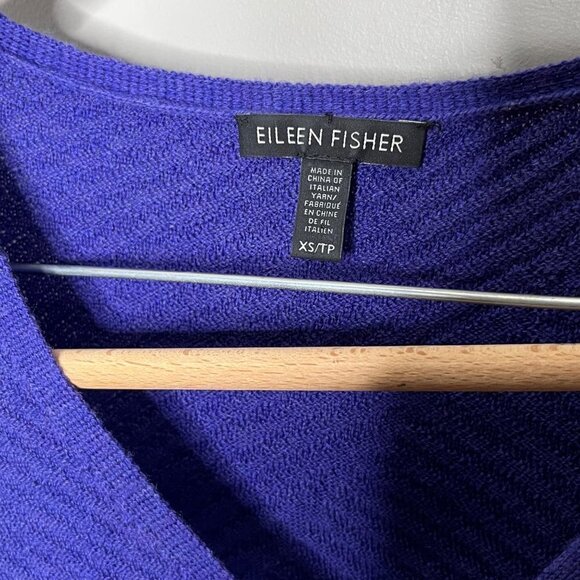 Eileen Fisher 100% Merino Wool V-Neck‎ Sweater Dress / Tunic Sweater-  Size XS - Picture 3 of 5